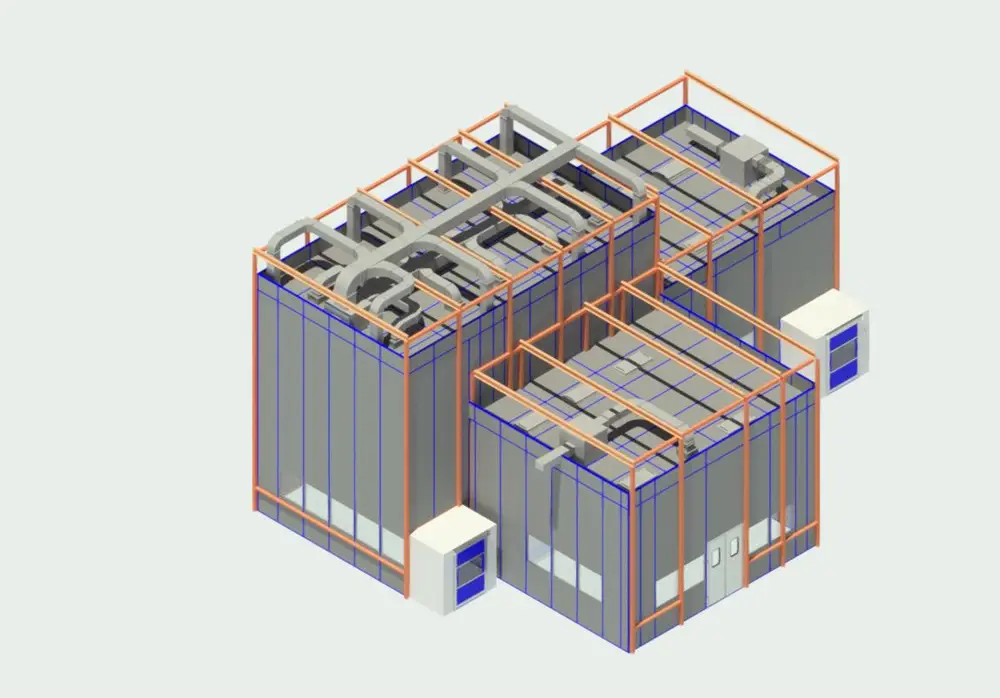 panel dinding leanroom, panel siling bilik bersih, pembekal bilik bersih, pengeluar bilik bersih,